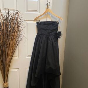 JS Collection Black A-Line Strapless Semi-Formal Cocktail/Prom Dress